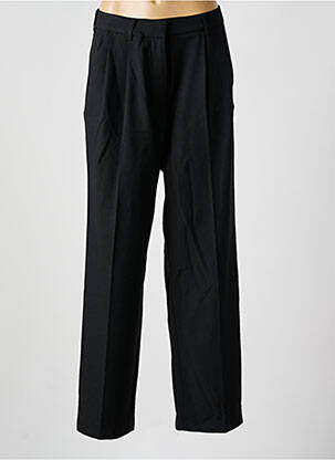 Pantalon droit fermeture zippée sous rabat avec crochet noir SESSUN femme