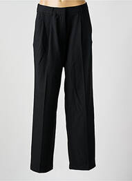 Pantalon droit fermeture zippée sous rabat avec crochet noir SESSUN femme