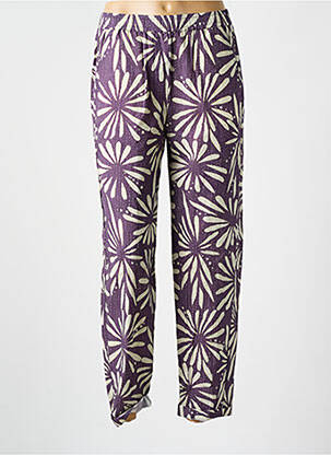 Pantalon droit taille élastique violet DIEGA femme