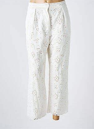 Pantalon 7/8 fermeture zippée sous rabat boutonné taille normale blanc DIEGA femme