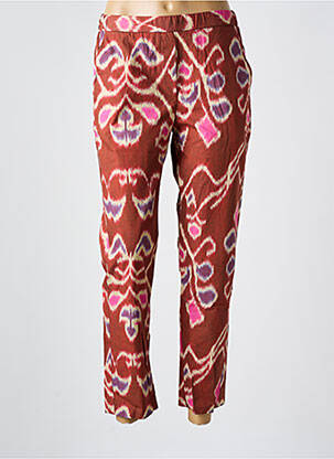 Pantalon 7/8 taille élastique rouge DIEGA femme
