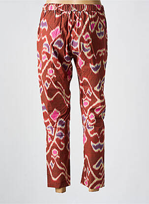 Pantalon 7/8 taille élastique rouge DIEGA femme