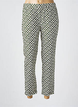 Pantalon 7/8 taille élastique vert DIEGA femme