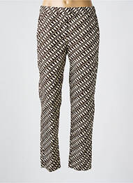 Pantalon droit taille élastique marron DIEGA femme