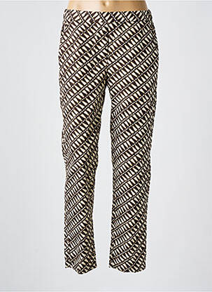 Pantalon droit taille élastique marron DIEGA femme