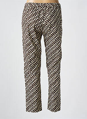 Pantalon droit taille élastique marron DIEGA femme