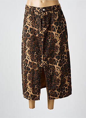 Jupe mi-longue marron FRNCH pour femme