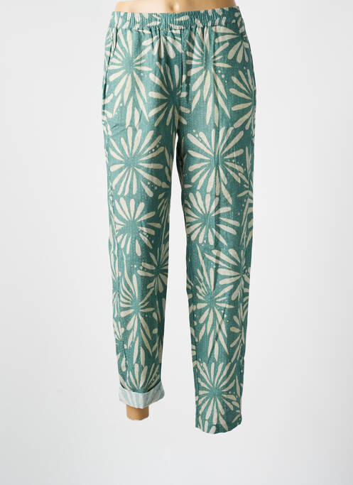 Pantalon droit taille élastique vert DIEGA femme