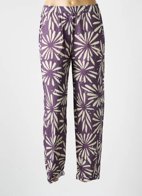 Pantalon droit taille élastique violet DIEGA femme