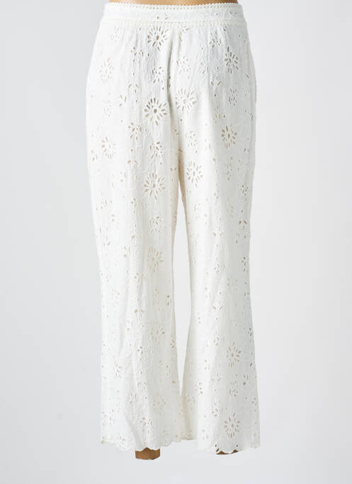 Pantalon 7/8 fermeture zippée sous rabat boutonné taille normale blanc DIEGA femme