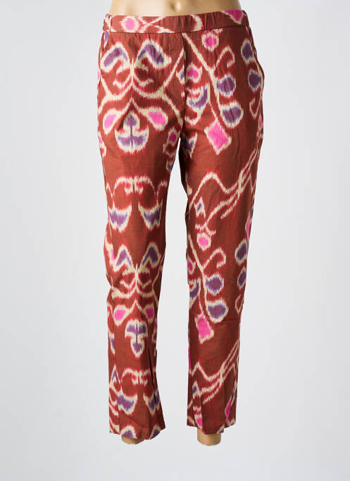 Pantalon 7/8 taille élastique rouge DIEGA femme