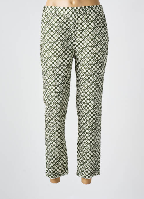 Pantalon 7/8 taille élastique vert DIEGA femme