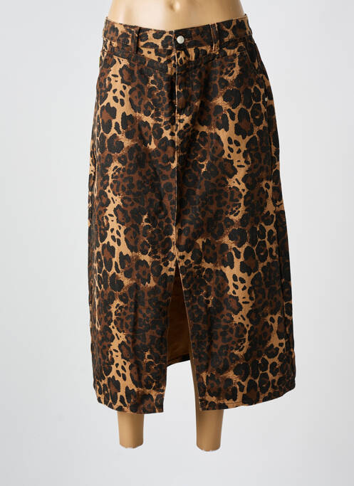 Jupe mi-longue marron FRNCH pour femme