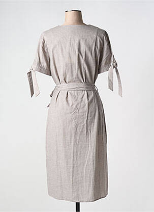 Robe mi-longue manches courtes manches courtes gris MALVIN femme