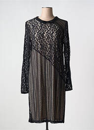 Robe mi-longue manches longues manches longues noir GARELLA femme