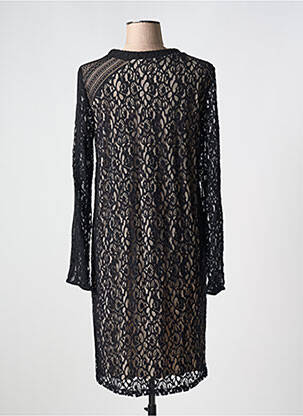 Robe mi-longue manches longues manches longues noir GARELLA femme