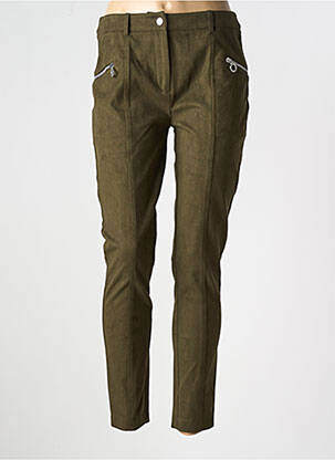 Pantalon slim stretch taille normale vert INDIES femme