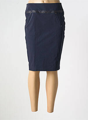 Jupe mi-longue stretch bleu GARELLA femme