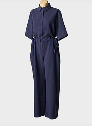 Combi-pantalon col chemisier manches courtes bleu SEMIOLOGY femme
