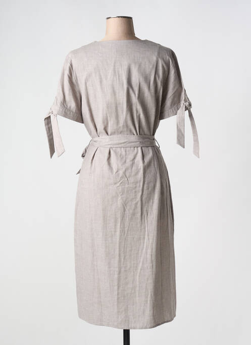 Robe mi-longue manches courtes manches courtes gris MALVIN femme