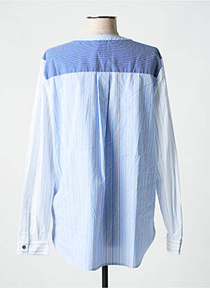Chemisier coupe droite manches longues bleu YESTA femme