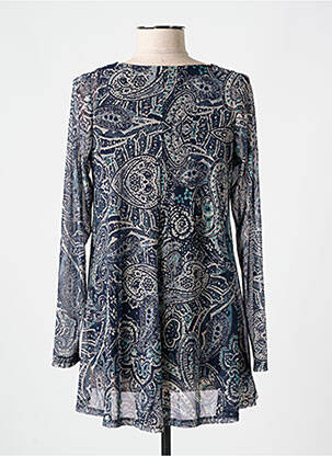 Tunique manches longues légère et transparente bleu AN II VITO femme
