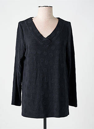 Pull coupe cintrée manches longues noir AN II VITO femme