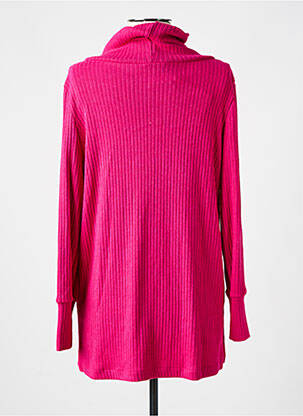 Pull col roulé tissage côtelé manches longues rose AN II VITO femme