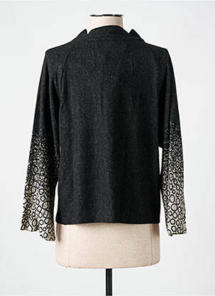 Pull tissage chiné manches longues noir ELSEWHERE femme
