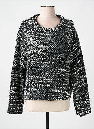 Pull tissage chiné manches longues noir INDIES femme