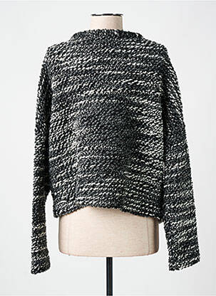 Pull tissage chiné manches longues noir INDIES femme