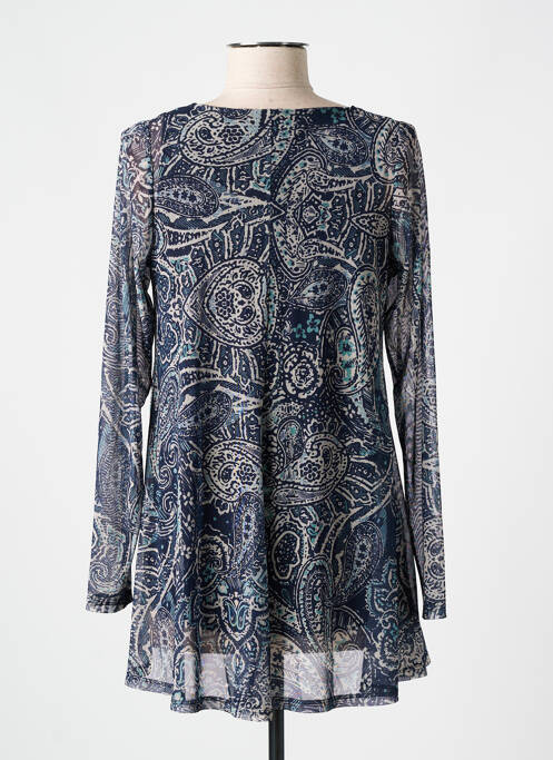 Tunique manches longues col v bleu AN II VITO femme