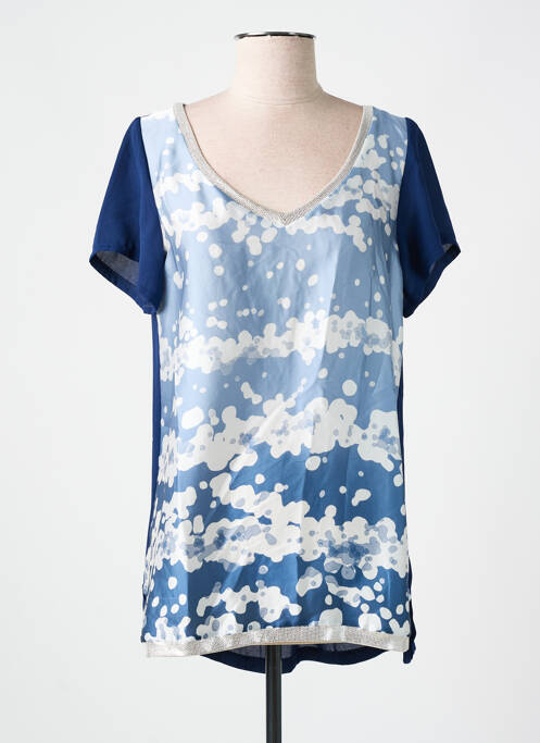 Tunique manches courtes bleu AN II VITO pour femme