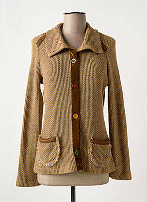 Gilet manches longues stretch marron LO! LES FILLES femme