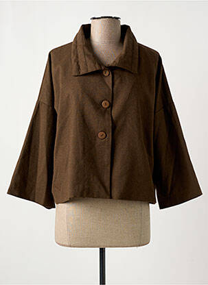 Veste casual coupe droite marron LUUKAA femme