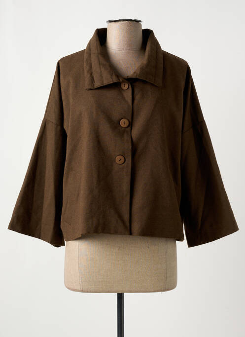 Veste casual coupe droite marron LUUKAA femme