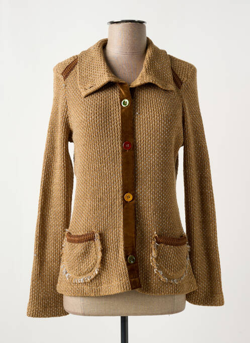 Gilet manches longues marron LO! LES FILLES pour femme