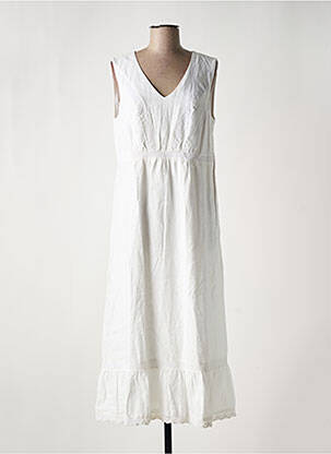Robe longue coupe évasée sans manche blanc MALVIN femme