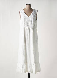 Robe longue coupe évasée sans manche blanc MALVIN femme