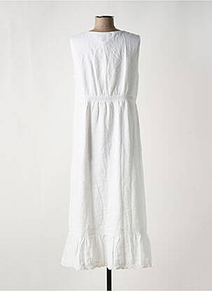 Robe longue coupe évasée sans manche blanc MALVIN femme