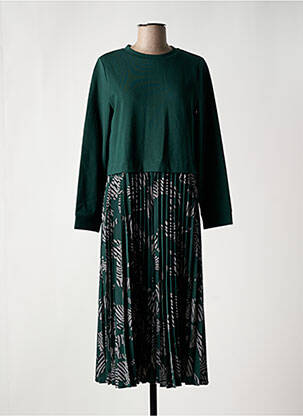 Robe mi-longue imprimé fantaisie manches longues vert WHITE STUFF femme