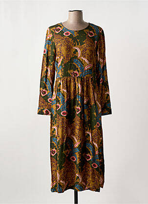 Robe mi-longue imprimé fleurs manches longues vert WHITE STUFF femme