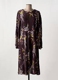 Robe mi-longue imprimé fleurs manches longues violet WHITE STUFF femme