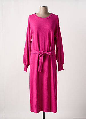 Robe mi-longue manches longues manches longues rose YEST femme