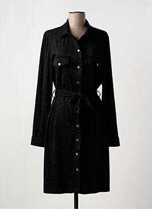 Robe mi-longue manches longues manches longues noir YEST femme