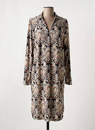 Robe mi-longue coupe fluide manches longues noir AN II VITO femme