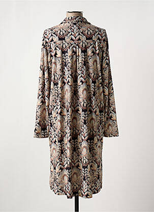 Robe mi-longue imprimé fleurs manches longues noir AN II VITO femme
