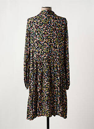 Robe mi-longue imprimé fleurs manches longues noir AN II VITO femme