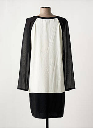 Robe mi-longue coupe fluide manches longues noir GARELLA femme