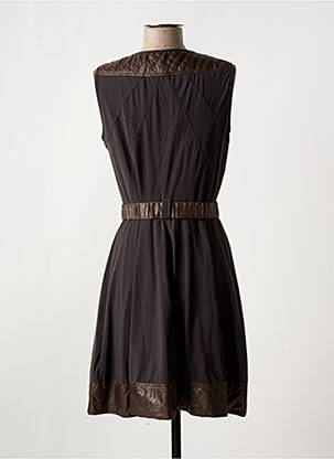 Robe mi-longue sans manche sans manche marron INDIES femme